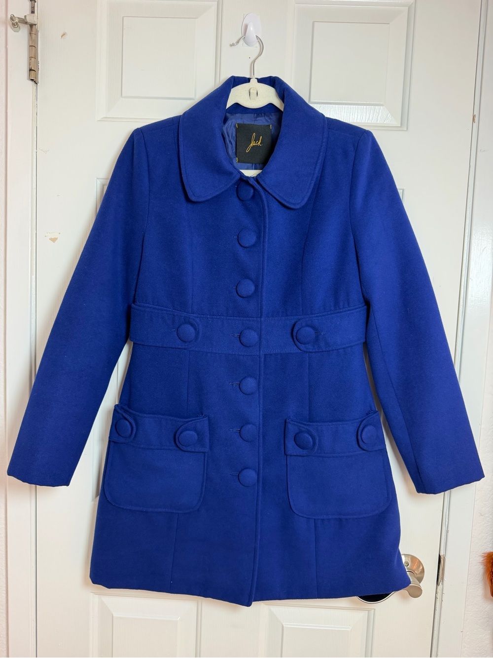 Jack by BB Dakota Royal Blue Button Front Pea Coat
